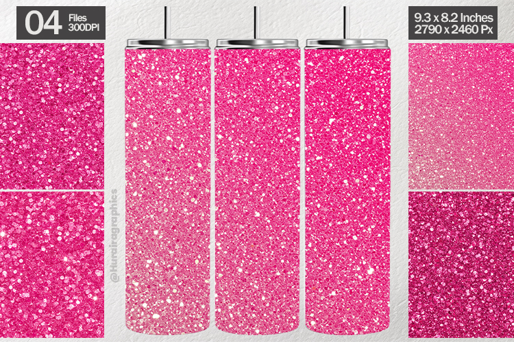 Pink Glitter Tumbler Wrap| Tumbler Sublimation
