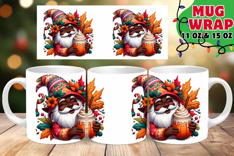 Christmas Gnome Sparkle 11oz 15oz Mug Wrap