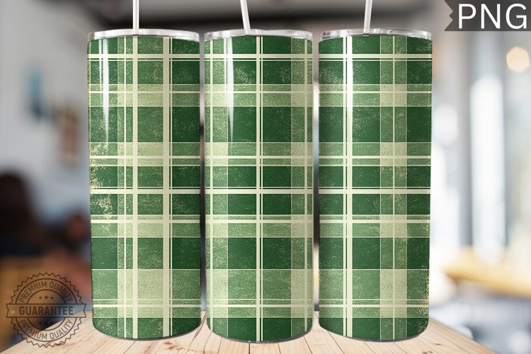 Green Plaid Tumbler Wrap - High Quality 300 Dpi example image 1