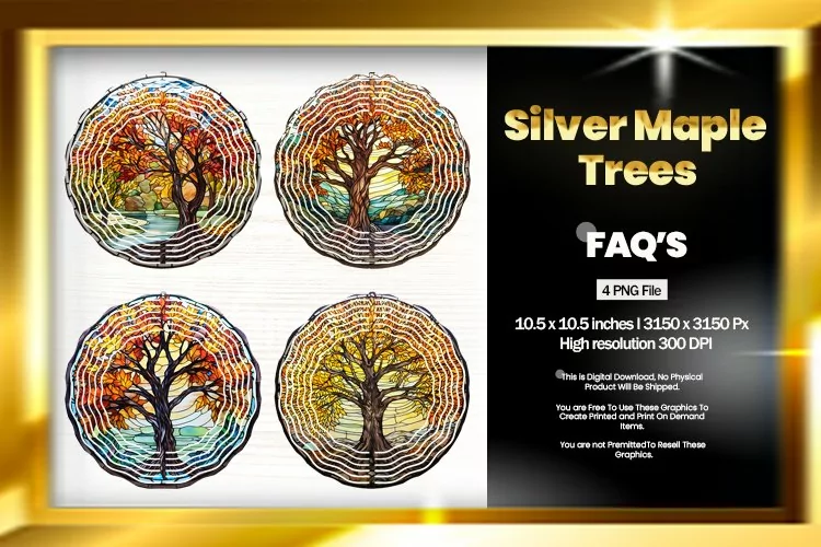Silver Maple Trees Wind Spinner Sublimation - 04