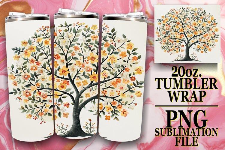Dynamic Spring Tree Tumbler Wrap: 20oz Sublimation