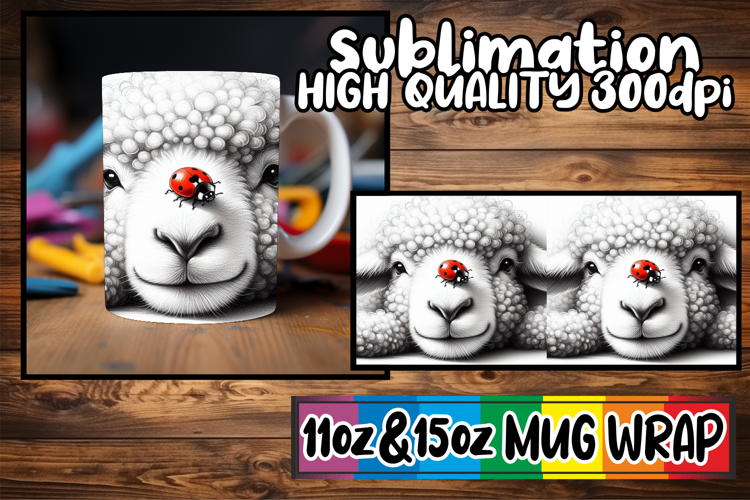 Bright smiles sublimation mug wrap, Cute Animals