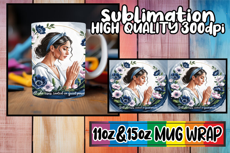 Blissful nights sublimation print wrap, Praying Woman example image 1