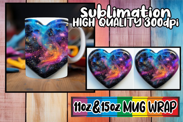 Romantic Heart Pattern Mug - Sublimation example image 1