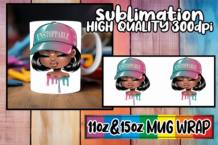 Blissful adventures 11oz 15oz sublimation wrap, Black Woman