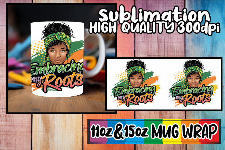 Beautiful sunsets sublimation mug wrap, Black Woman example image 1