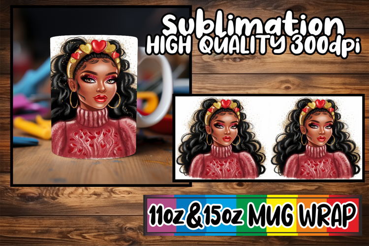 Uplifting moments 11oz 15oz sublimation wrap, Afro Girl