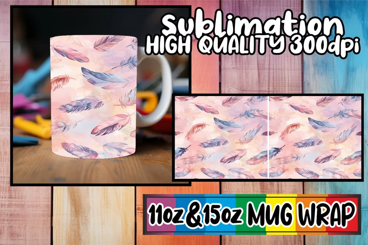Abstract Floral Mug Wrap Sublimation 11oz 15oz Spring