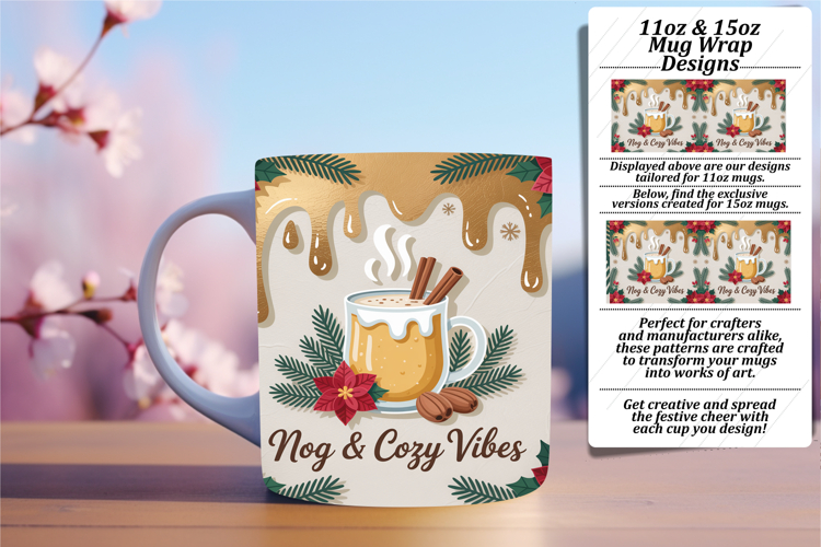 Stunning 15oz Mug Wrap Png Template , Holiday