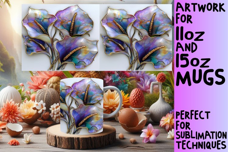 Springtime Sparkle Mug Wrap: 3D Floral Sublimation