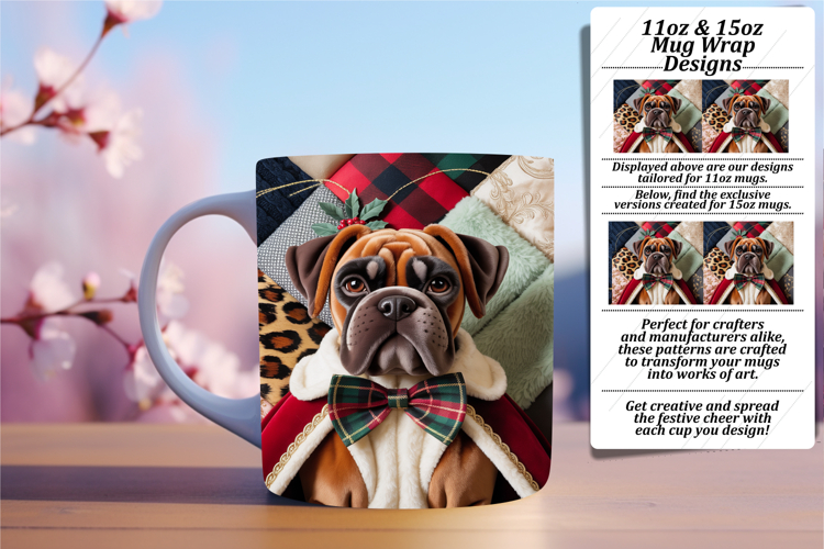 Serene 11oz Mug Wrap Png Design , Holiday Pets