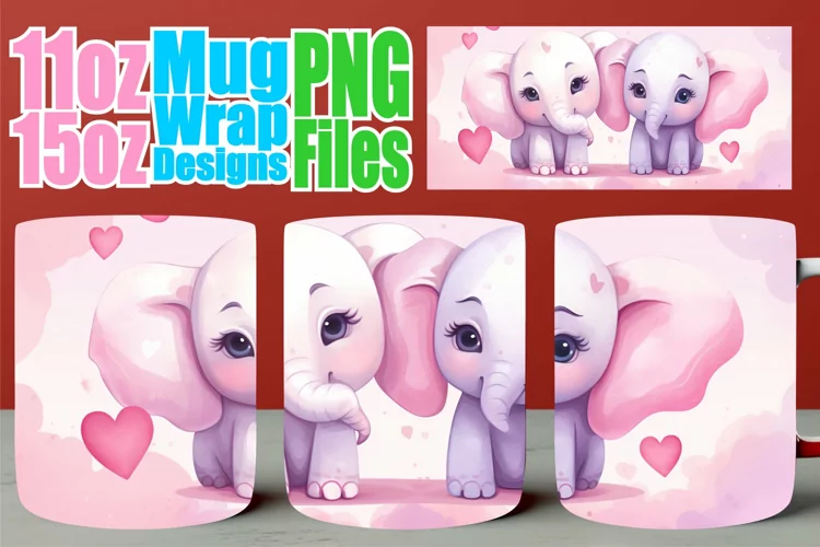 Sublimated Love on Mug Wrap: Watercolor Style