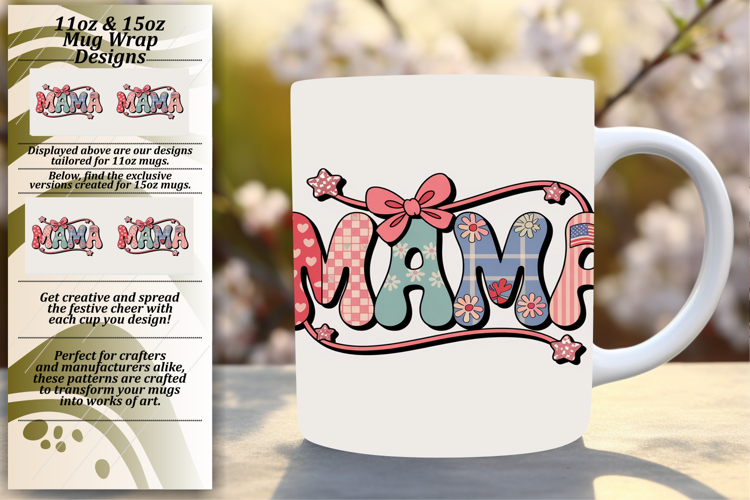 Sublime 11oz Mug Wrap Png Template , Mama