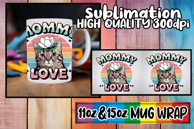 Joyful sunsets 11oz 15oz sublimation wrap, Cat Lover example image 1