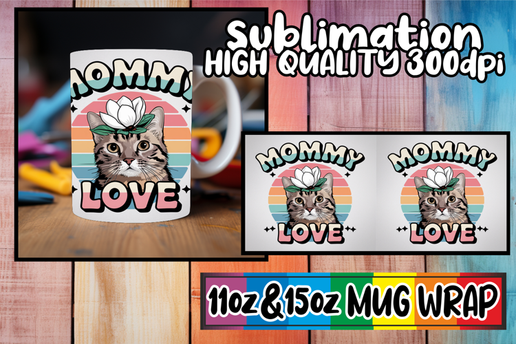 Joyful sunsets 11oz 15oz sublimation wrap, Cat Lover
