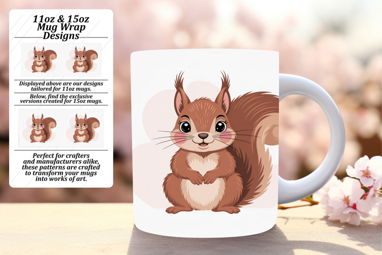 Stunning 11oz Mug Wrap Png Artwork , Valenines Animals