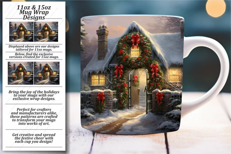 Colorful Holiday Festivities: Sublimation Mug Design