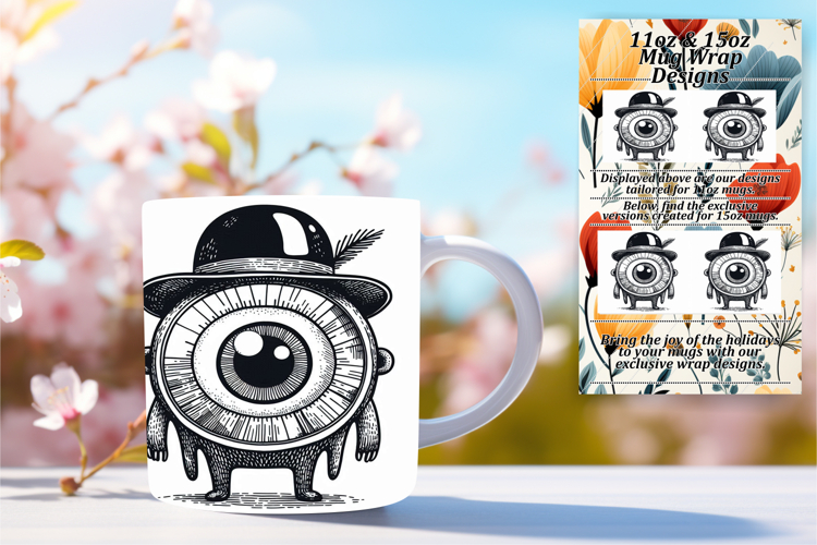 CHARMING 15oz PNG Mug Wrap , Monster