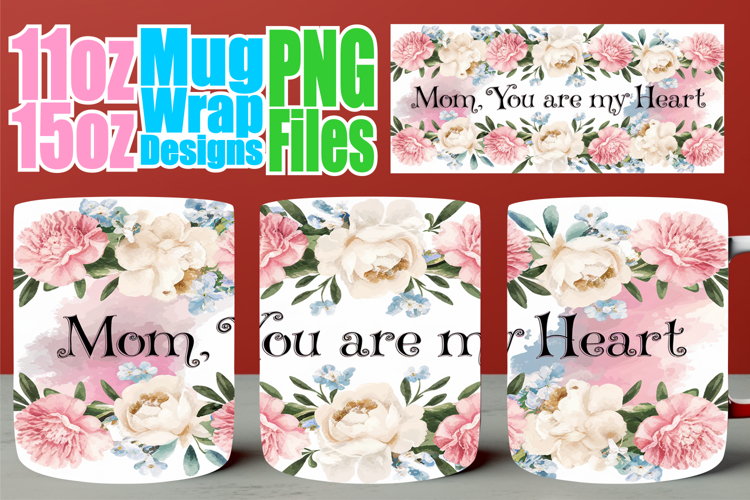 Blissful moments 11oz 15oz sublimation wrap, Mothers Day