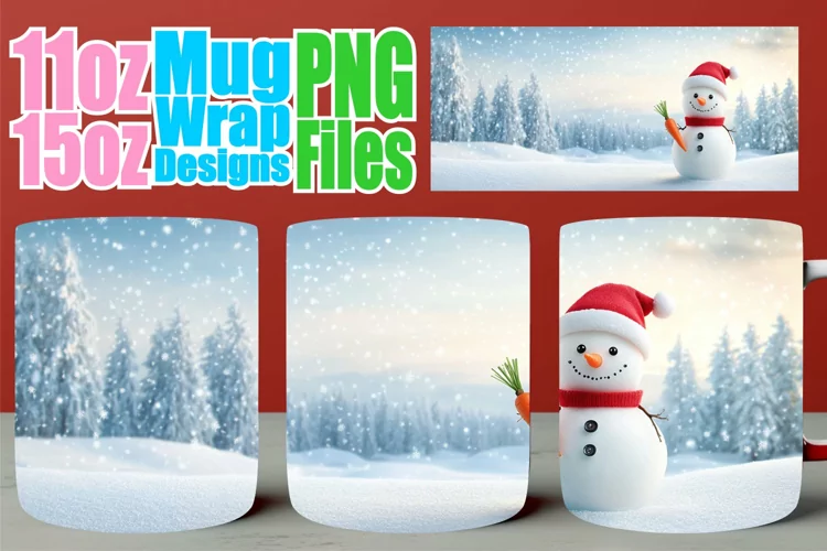 Happy moments sublimation mug wrap, Winter
