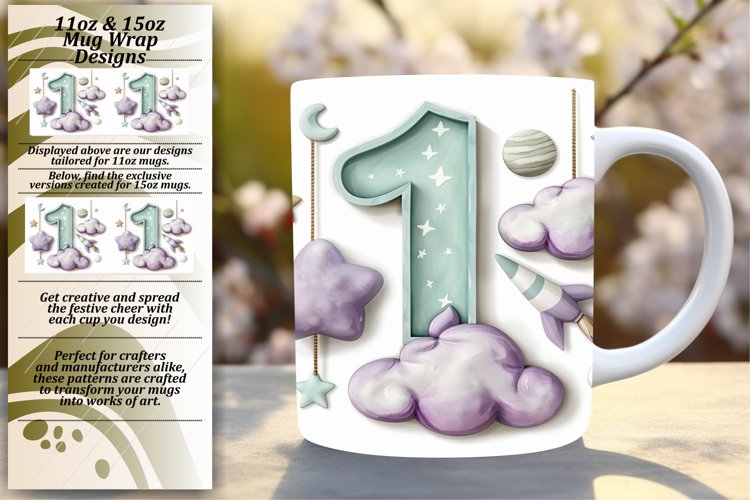 Watercolor Harmony: Sublimation Mug Wrap Art 11oz/15oz example image 1