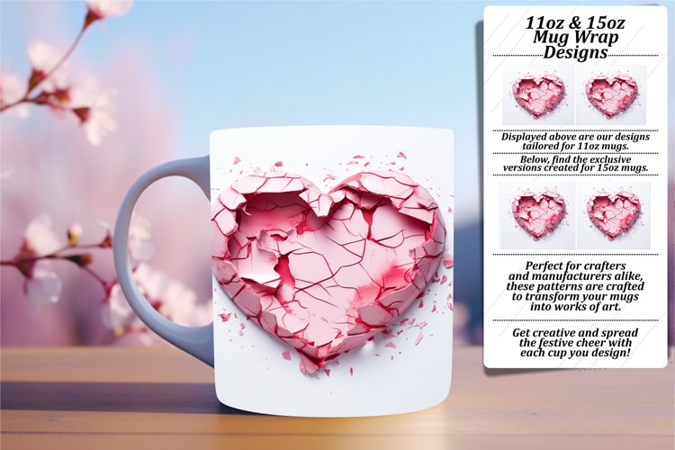 Cupids 3D Heart Mug Sleeve