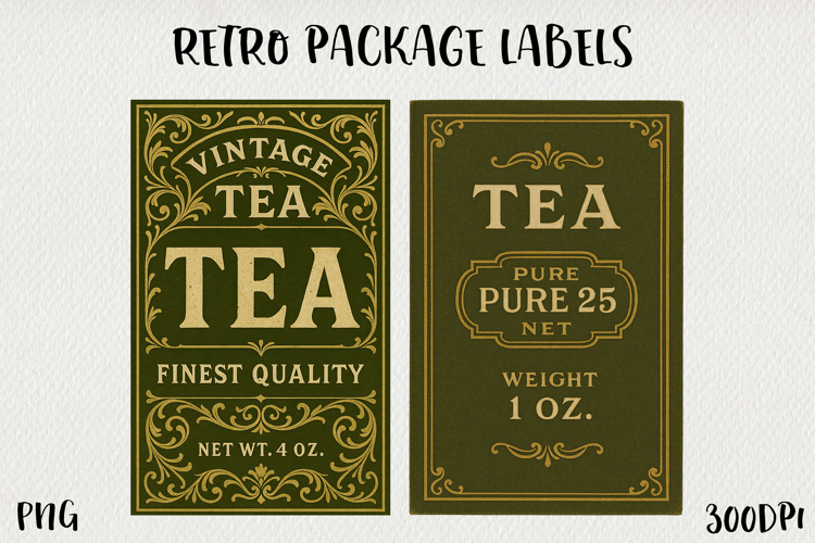 Vintage Food Label PNG Retro Pantry & Packaging Clipart.