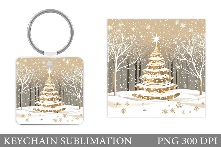 Christmas Tree Keychain. Christmas Keychain Sublimation