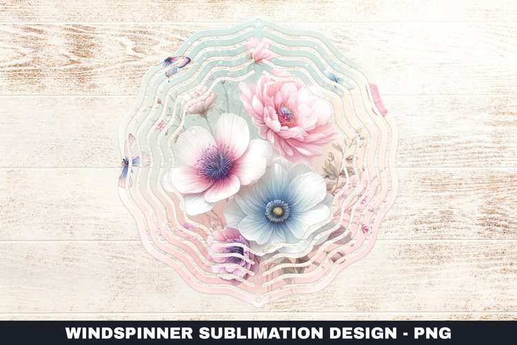 Flowers Wind Spinner Sublimation Design