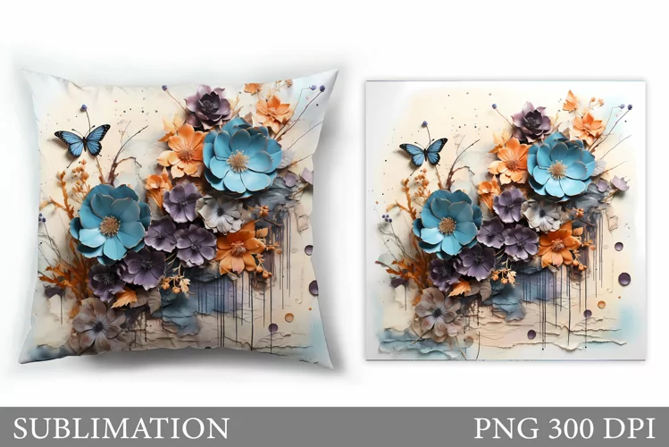 Flowers Sublimation. Flowers Pillow Sublimation