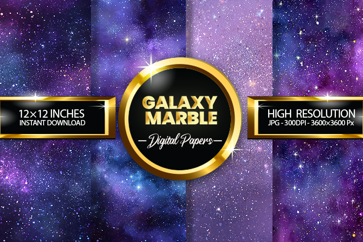 Galaxy Marble Digital Papers - 04 variations
