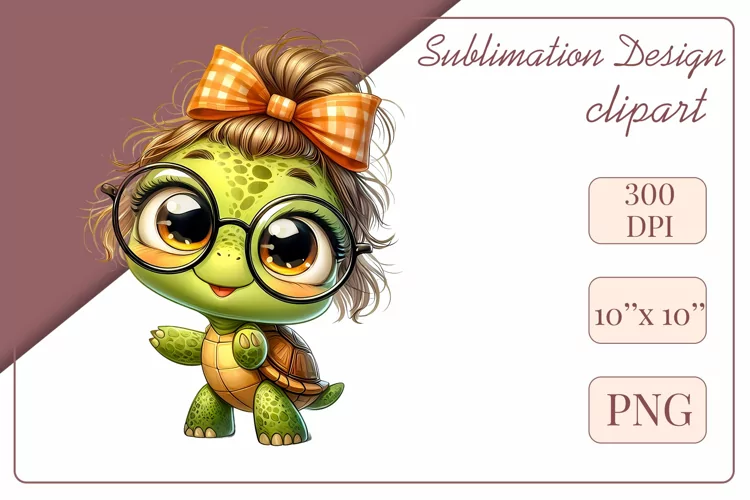 Cute and Funny Turtle | Sublimation Design| Clipart | Png