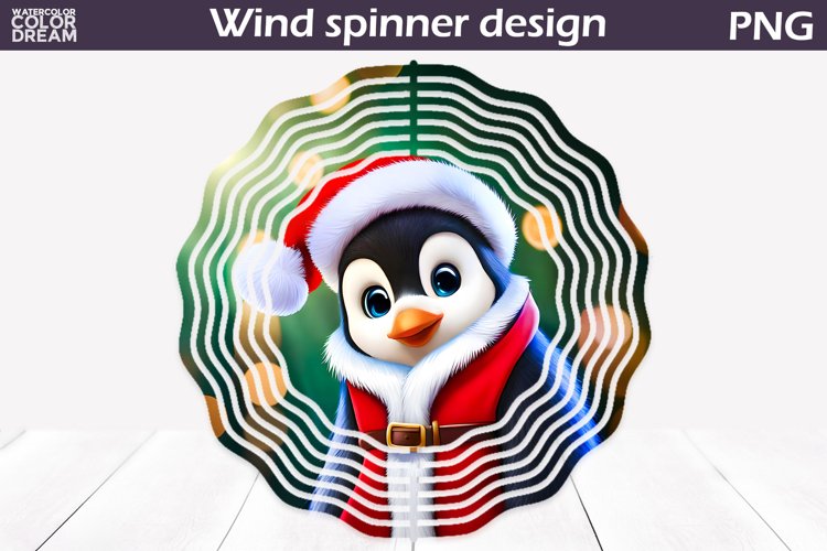 3D Penguin Santa Wind Spinner | Christmas Penguin Wind Spinn example image 1