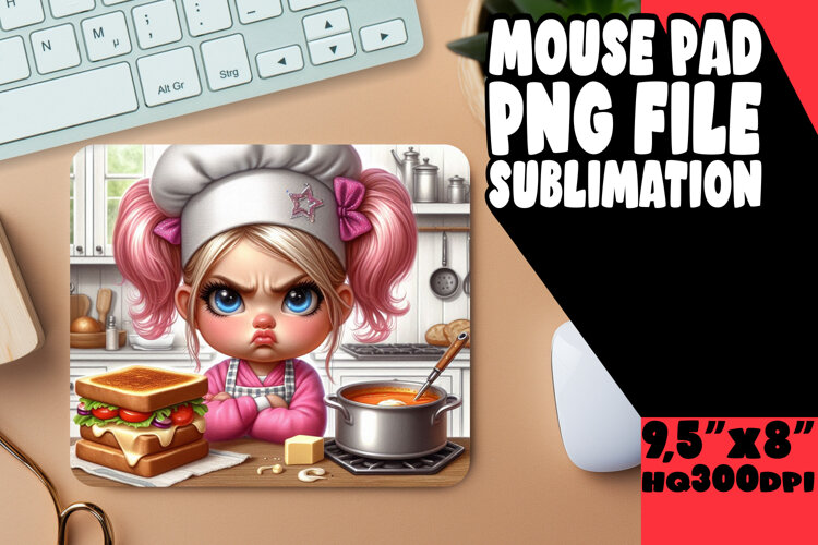 Enchanted Mouse Mat Designs, Girl Grumpy example image 1