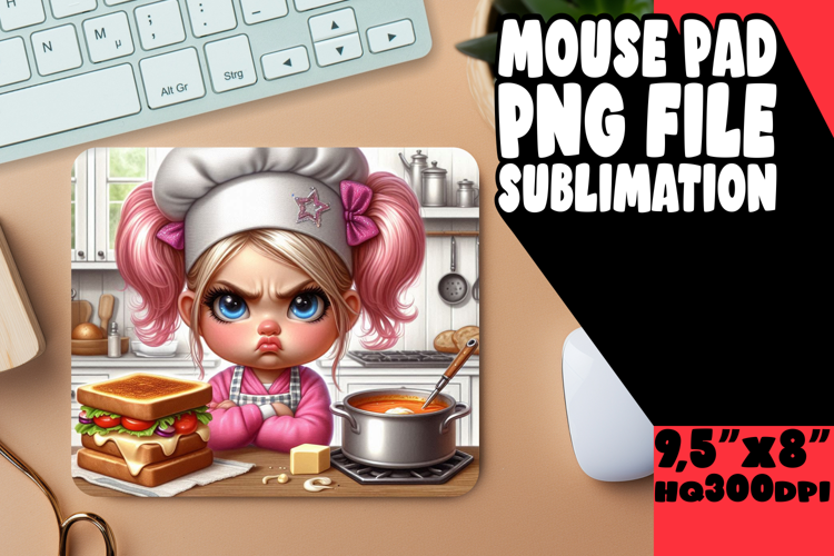 Enchanted Mouse Mat Designs, Girl Grumpy