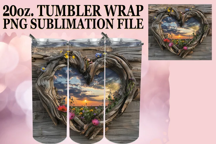 Heartwood Haven Tumbler Wrap Sublimation - 20oz