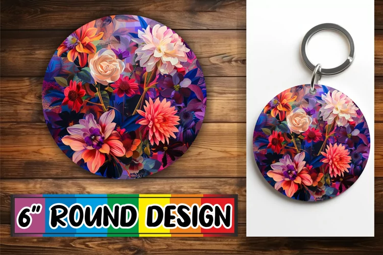 Whimsical Bloom Keychain Sublimation