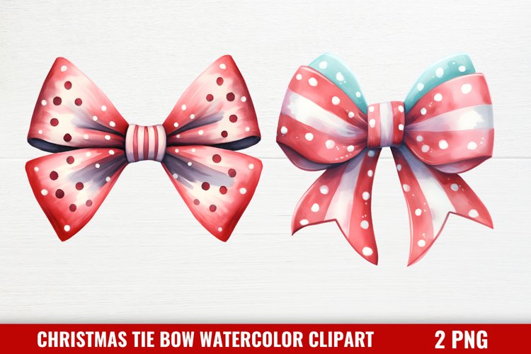 Christmas Tie Bow Sublimation Clipart