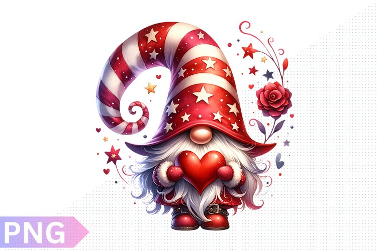 Valentines Day Gnome Clipart - Gnome Sublimation PNG Design