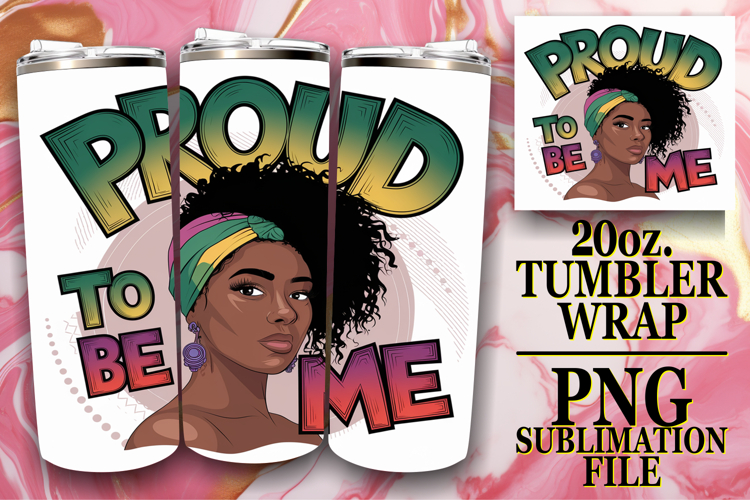 Radiant joy 20oz tumbler wrap, Black Woman
