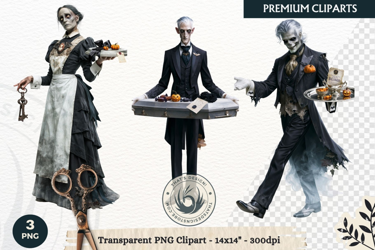 Hollow Eve Procession Halloween Clipart, Horror characters