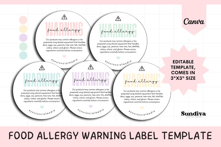 Food Allergy Warning Label Canva Template 5