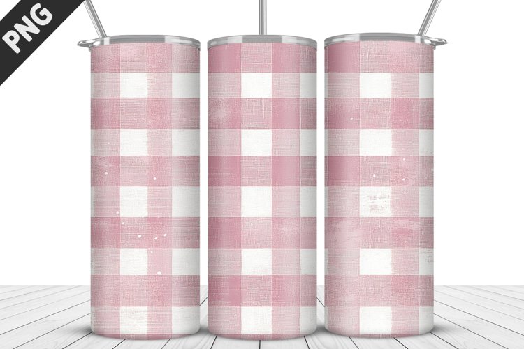 Plaid Tartan Valentine's Day Tumbler Design | Valentin example image 1