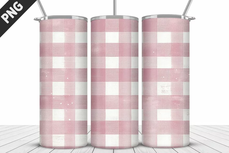 Plaid Tartan Valentine's Day Tumbler Design | Valentin