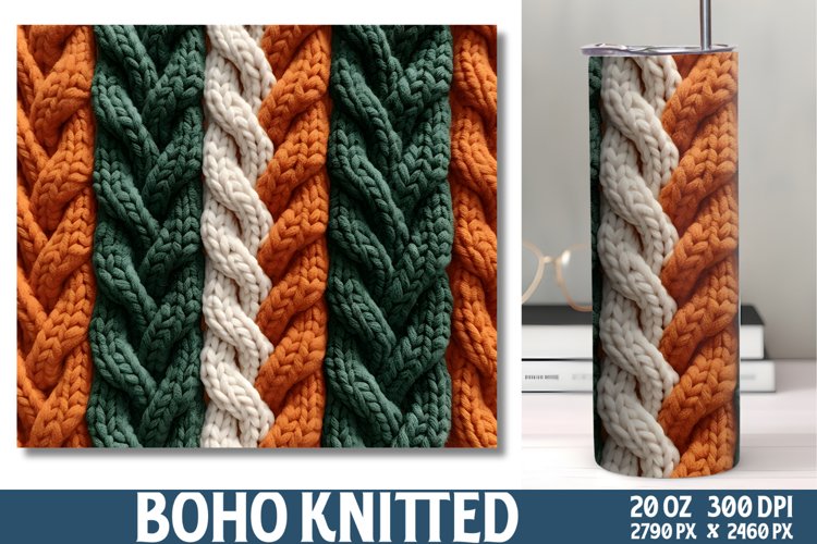 Boho Knitted Papers Tumbler Wrap