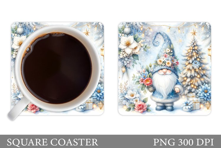 Christmas Gnome Coaster Design. Christmas Gnome Sublimation