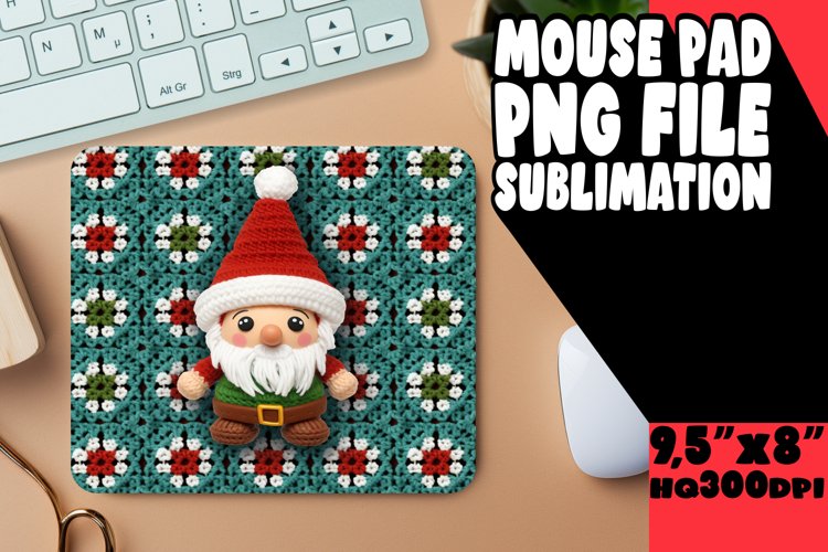 Complete Christmas Crocheted 3D Embroidery Pattern Mouse Pad example image 1