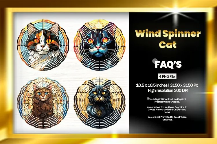 Cat Wind Spinner Sublimation - 04 Variations