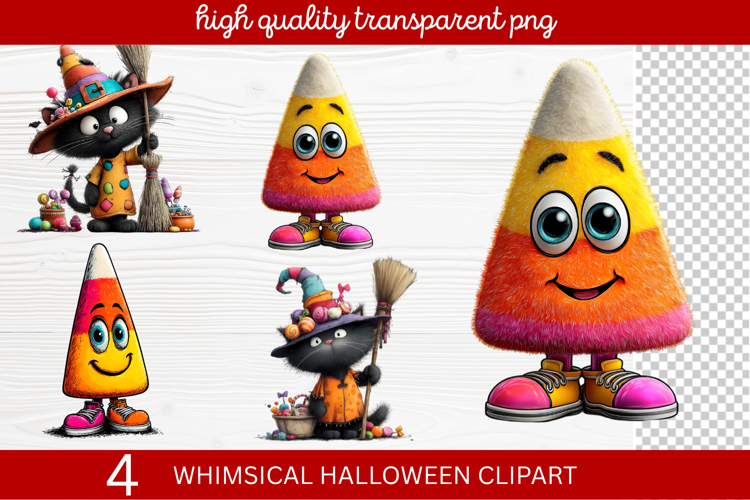 Whimsical Halloween Clipart ,Hand-Drawn Fall Holiday