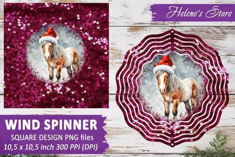 Christmas Horse Wind Spinner|Wind spinner sublimation design